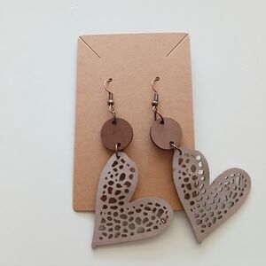 Fashion Jewelry Brown Heart Earrings